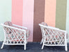 Pair of Ficks Reed Rattan Lounge Chairs