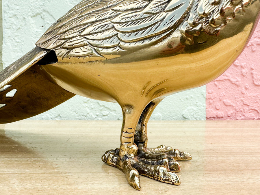 Large Brass Peacock