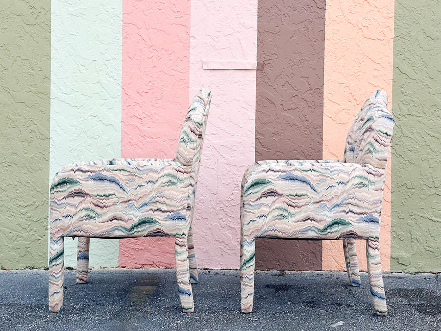 Pair of Art Deco Chic Upholstered Chairs