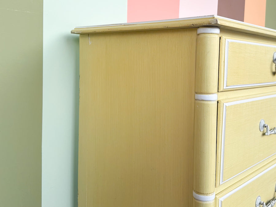 Yellow Thomasville Faux Bamboo Dresser