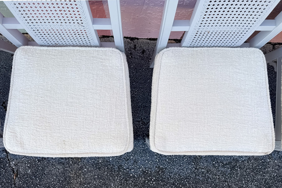 Set of Six Newly Painted Cane and Wood Dining Chairs