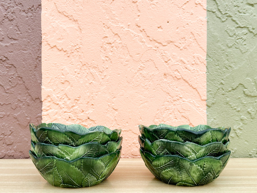 Set of Six Italian Leaf Bowls