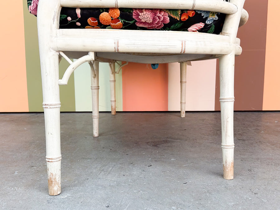 Faux Bamboo and Cane Bench