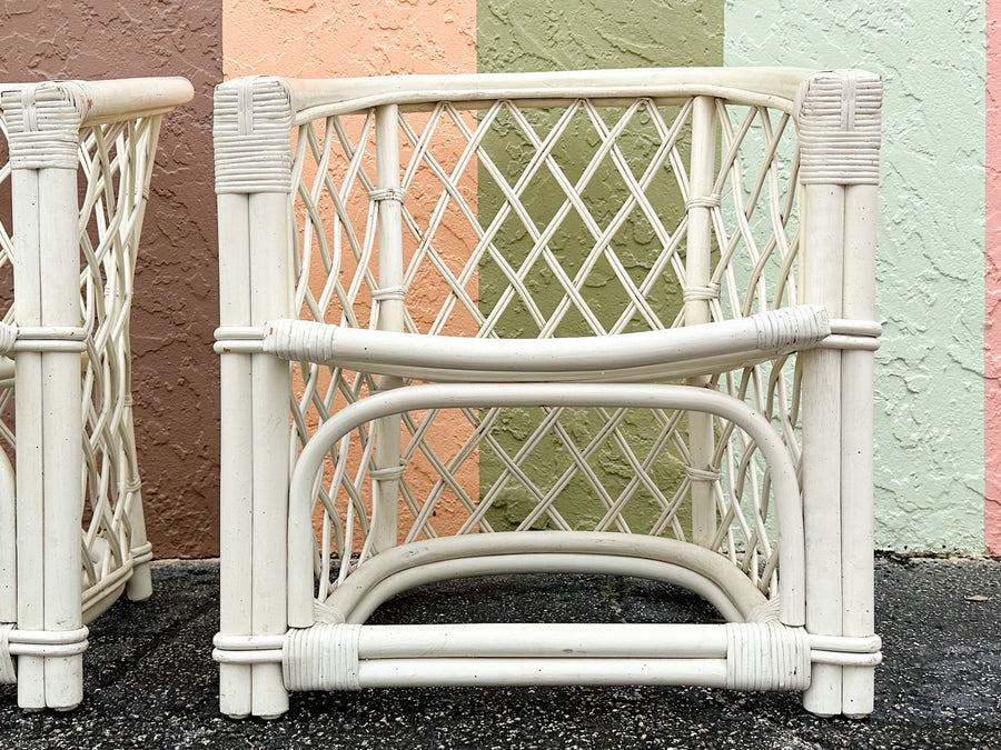Pair of Ficks Reed Barrel Chairs