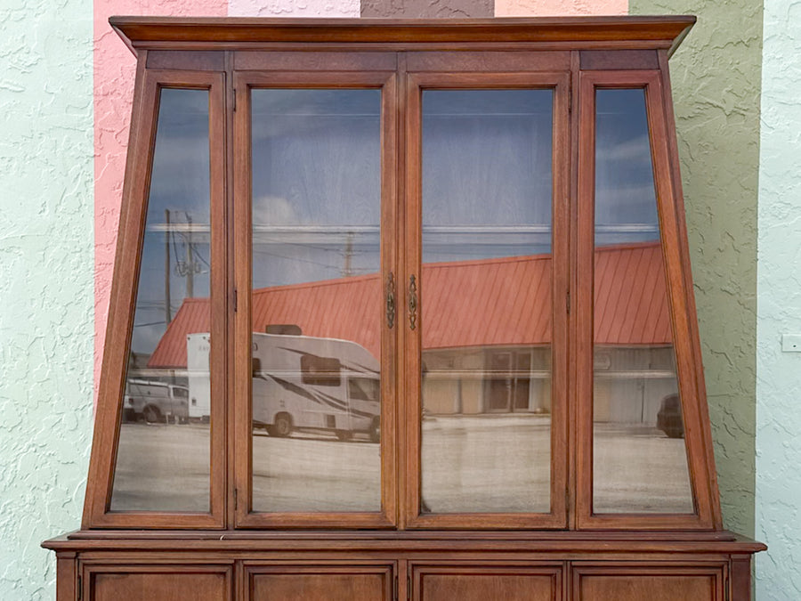 Handsome Wood Pagoda Cabinet