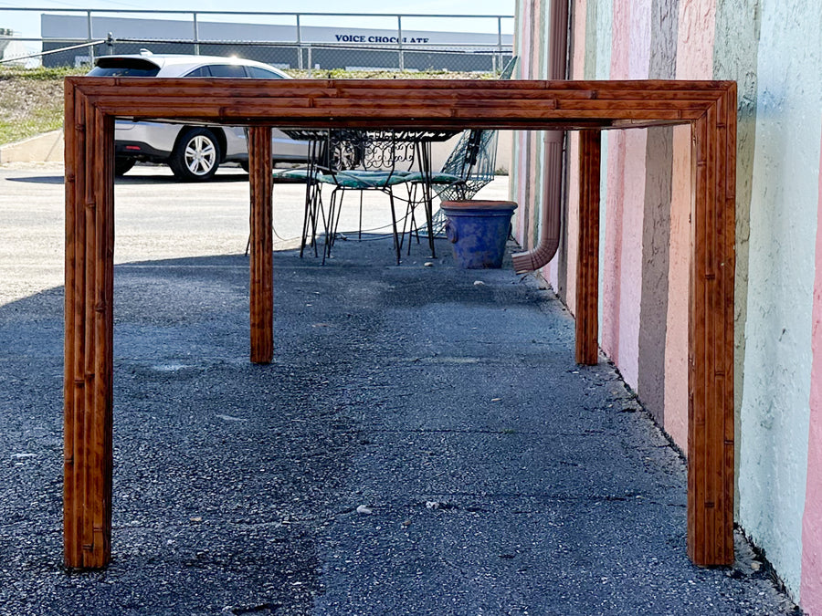 Tortoiseshell Fretwork Bamboo Dining Table