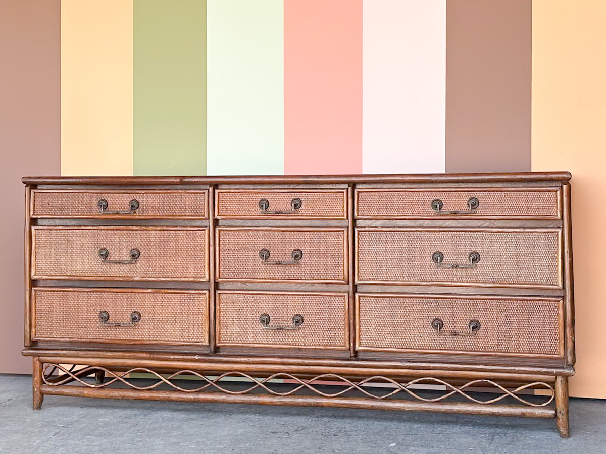 Handsome Rattan Dresser