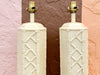 Pair of Palm Beach Style Faux Bamboo Column Lamps