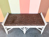 Cheetah Print Rattan Bench