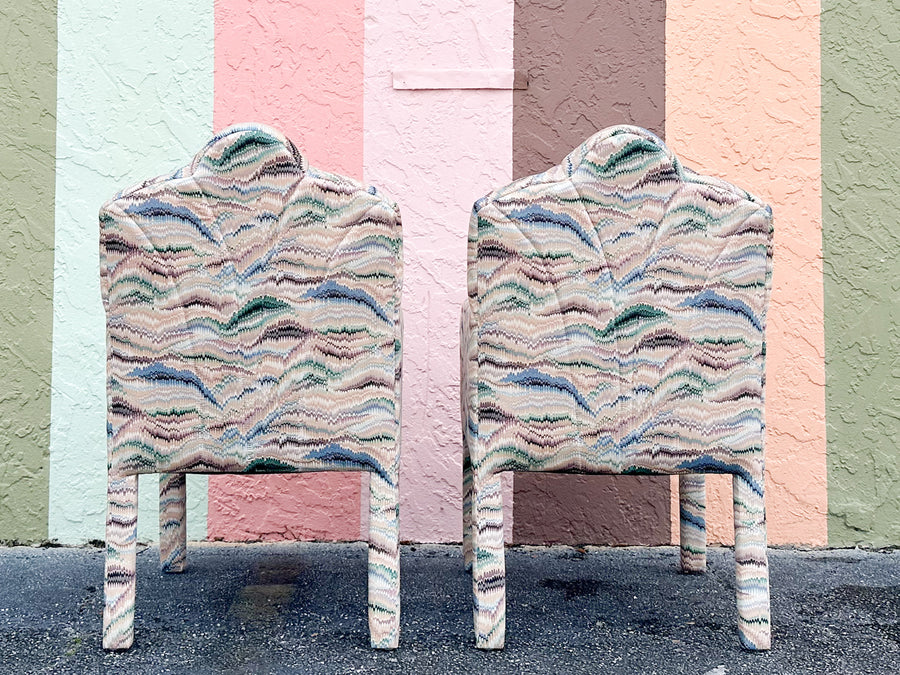Pair of Art Deco Chic Upholstered Chairs