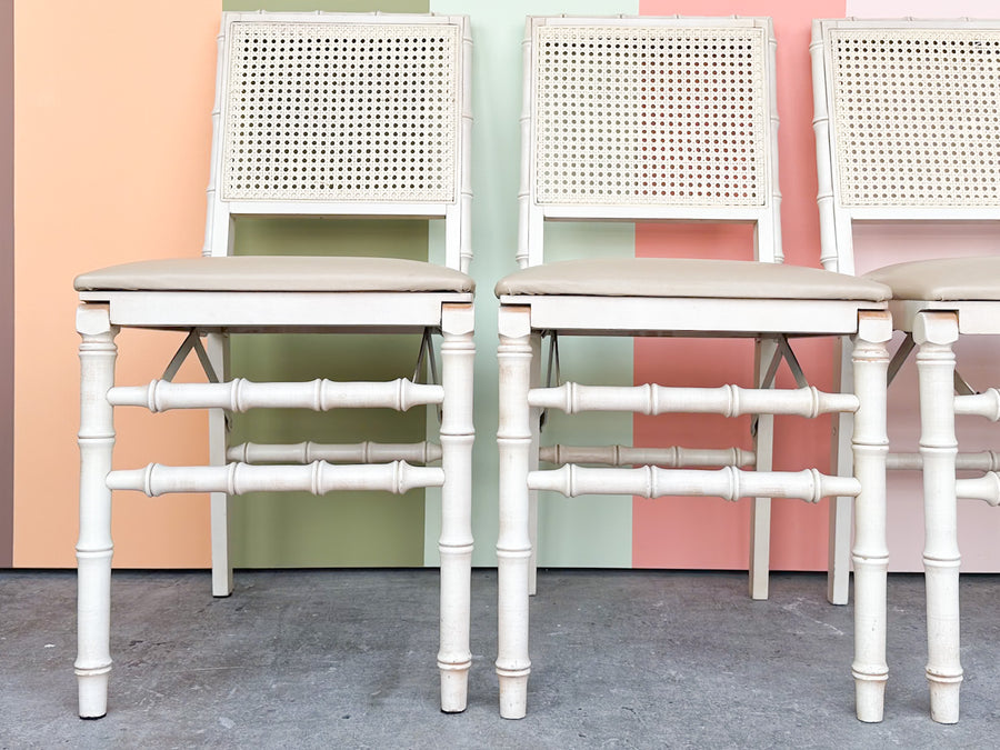 Faux Bamboo Folding Game Table and Chairs Set