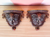 Pair of Painted Wood Elephant Wall Shelves