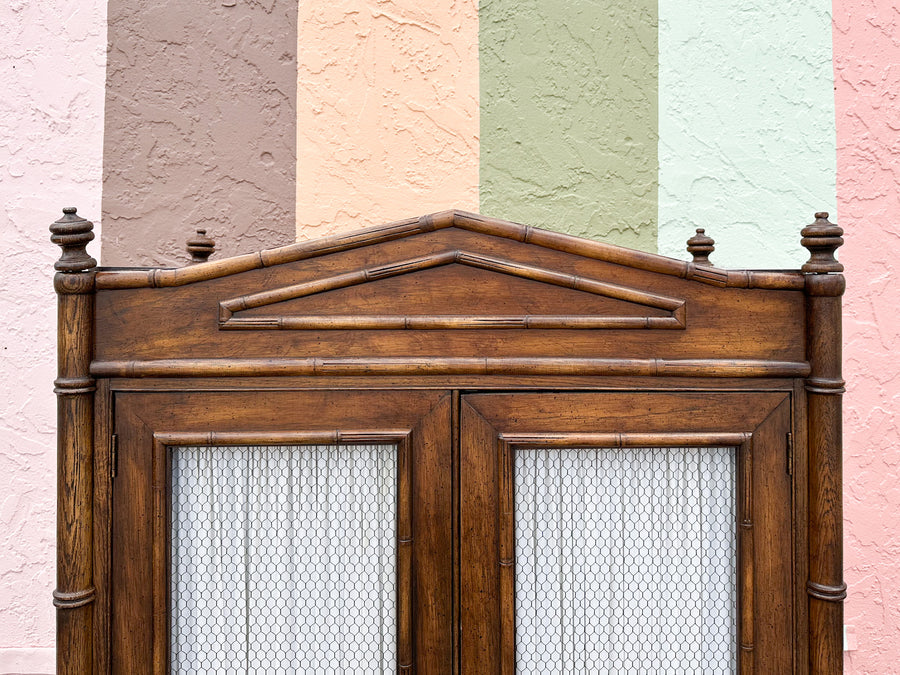 Handsome Faux Bamboo Armoire
