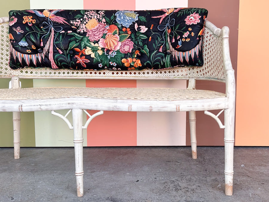 Faux Bamboo and Cane Bench