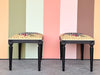 Pair of Safari Chic Needlepoint Benches