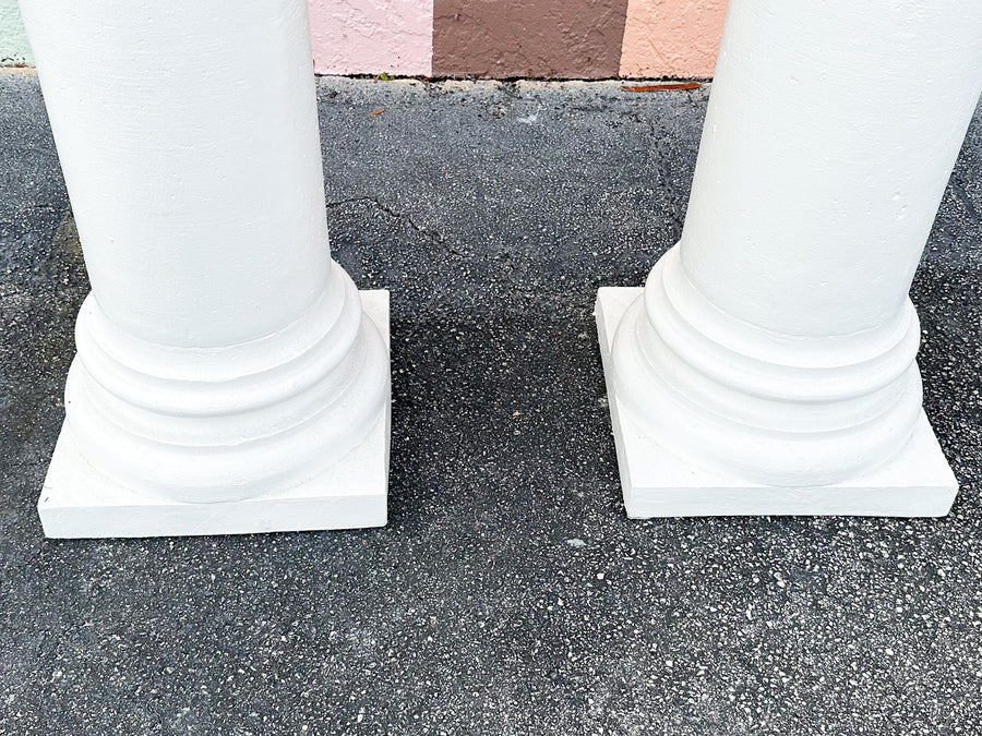 Pair of Plaster Monkey Columns