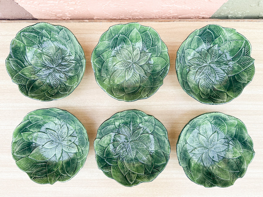 Set of Six Italian Leaf Bowls