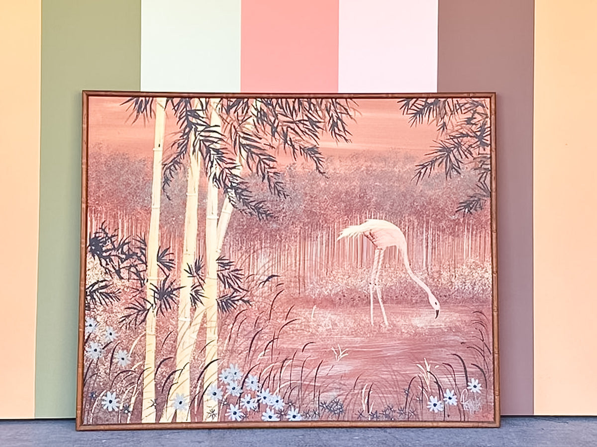 Old Florida Flamingos Original Art by Lee Reynolds