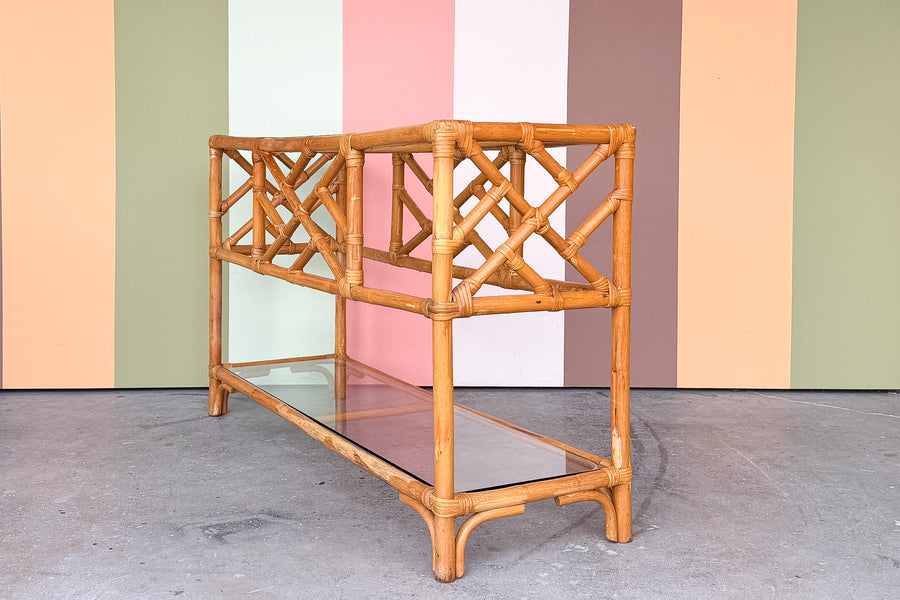 Chippendale Rattan Console