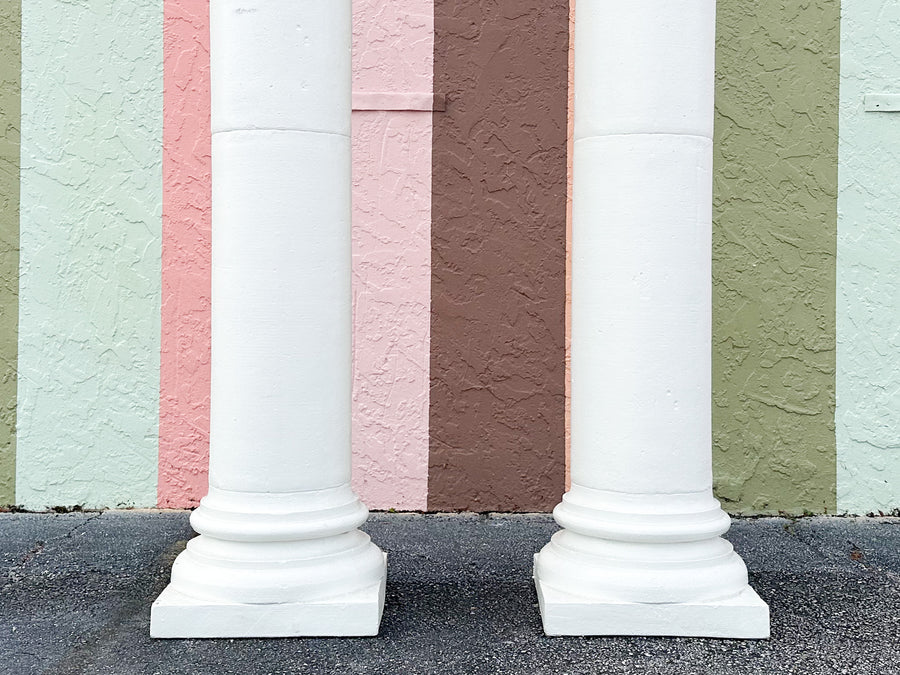 Pair of Plaster Monkey Columns