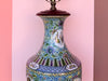 Teal and Yellow Chinoiserie Lamp
