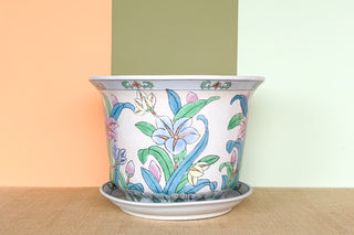 Pastel Floral Chinoiserie Cachepot