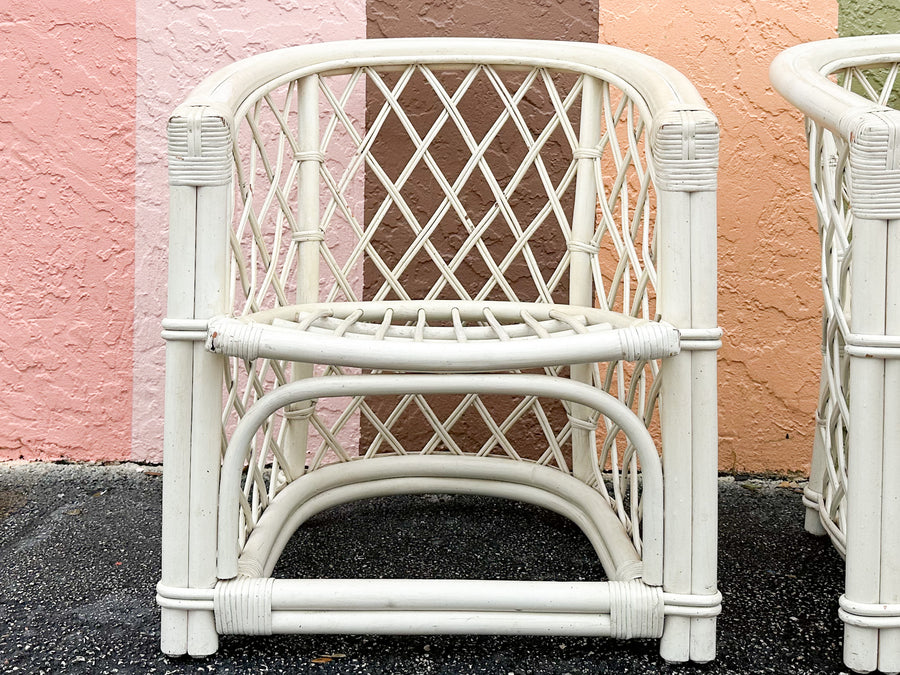 Pair of Ficks Reed Barrel Chairs