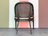 Handsome Cane and Faux Bamboo Barrel Chair
