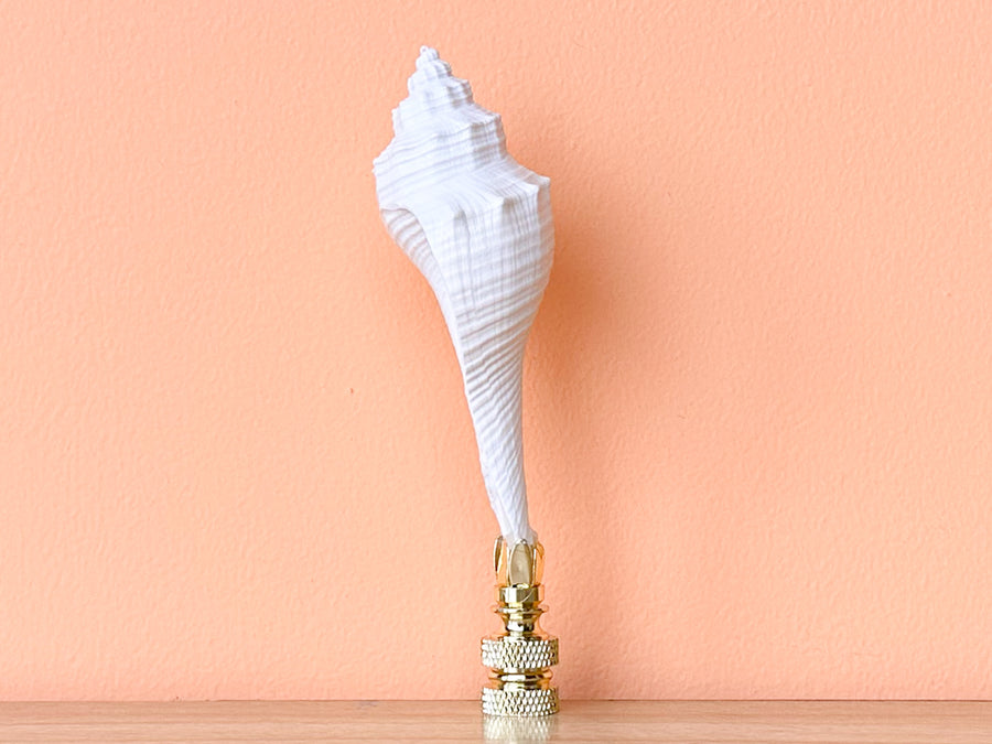 White Spindle Shell Finial