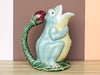 Majolica Frog Sugar and Creamer Set