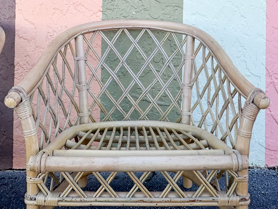 Pair of Ficks Reed Rattan Barrel Chairs