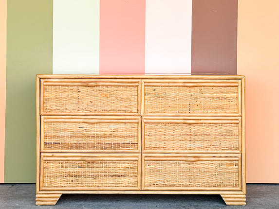 Island Style Rattan Wrapped Dresser