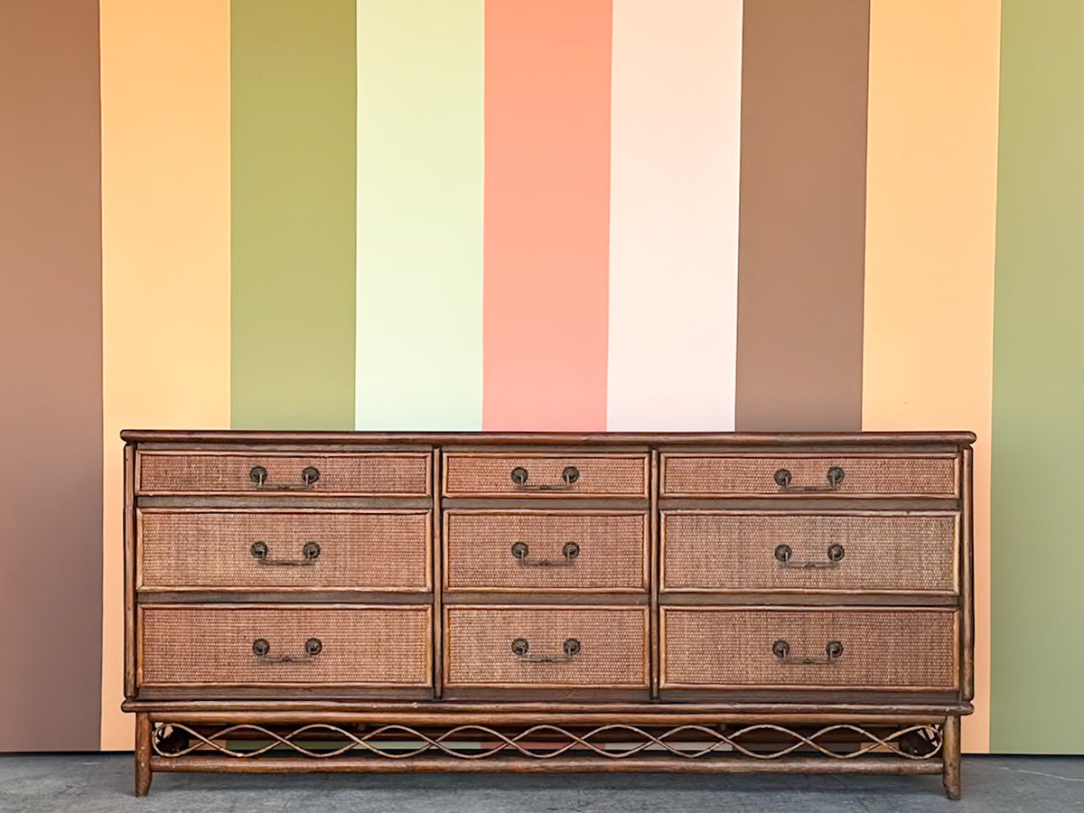 Handsome Rattan Dresser