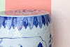 Blue and White Peacock Garden Seat