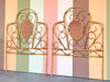Pair of Whimsical Rattan Twin Headboards