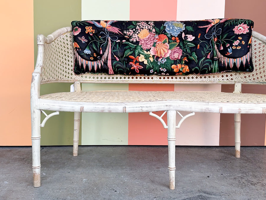 Faux Bamboo and Cane Bench