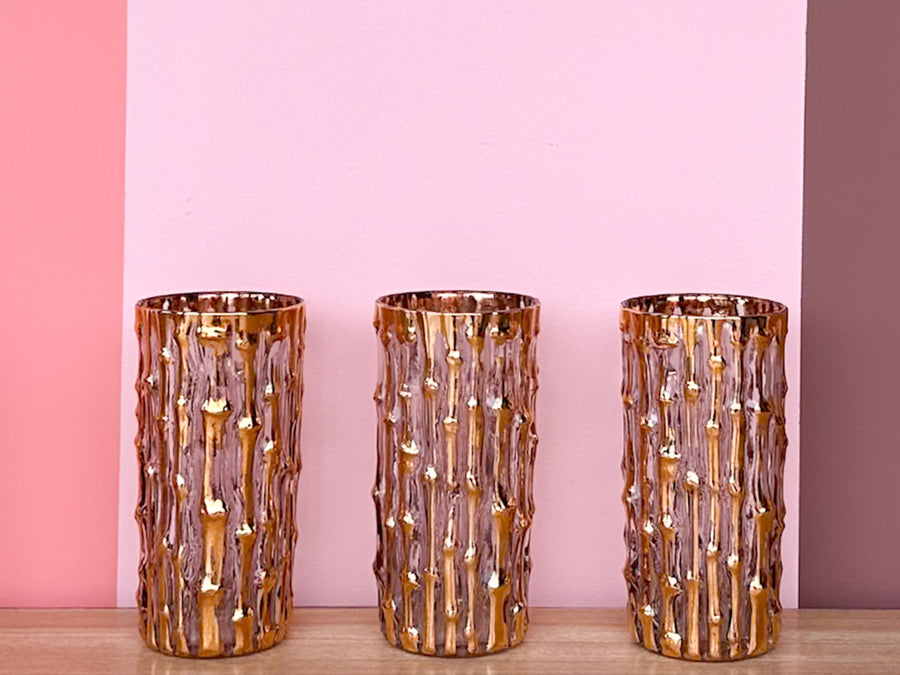 Set of Seven Imperial Faux Bamboo Glassware