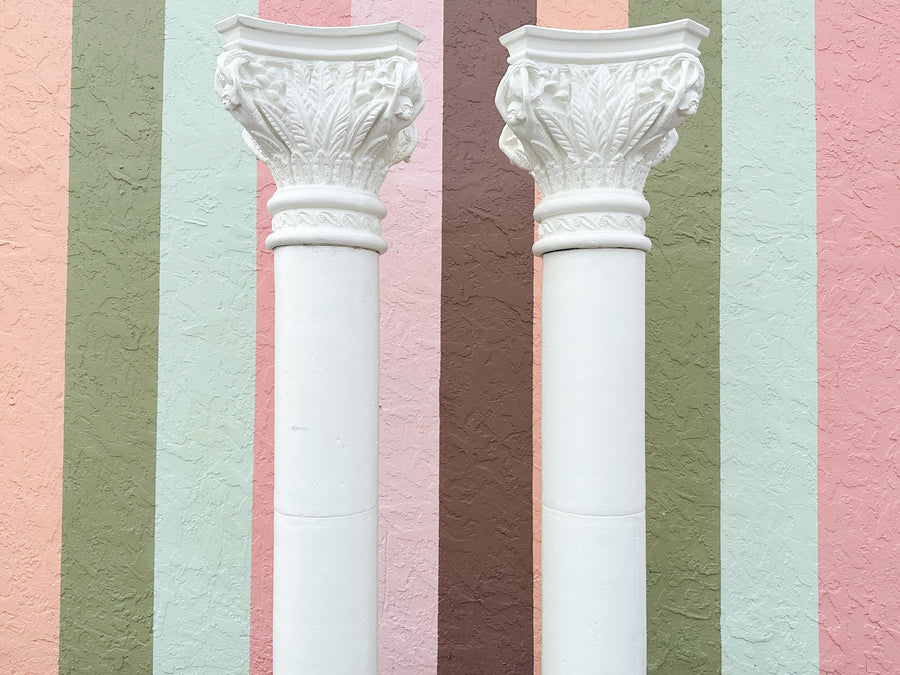 Pair of Plaster Monkey Columns