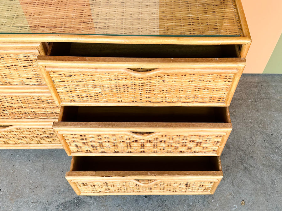 Island Style Rattan Wrapped Dresser