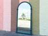 Deep Sea Blue Shell Motif Arch Mirror