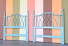 Pair of Turquoise Ficks Reed Twin Headboards