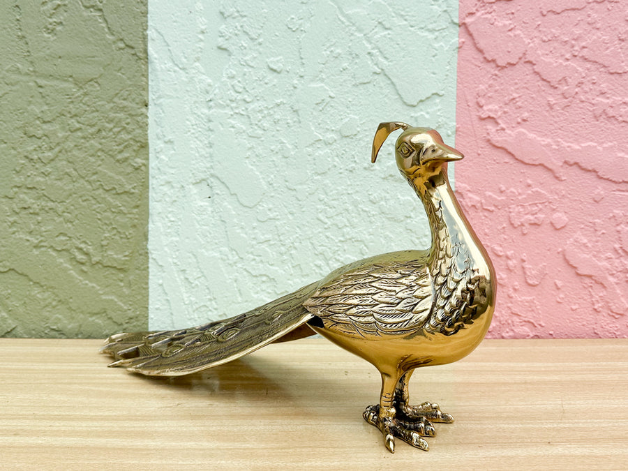 Large Brass Peacock