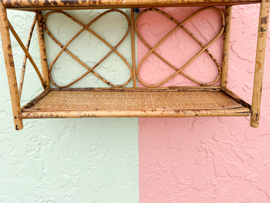 Tortoiseshell Rattan Wall Shelf