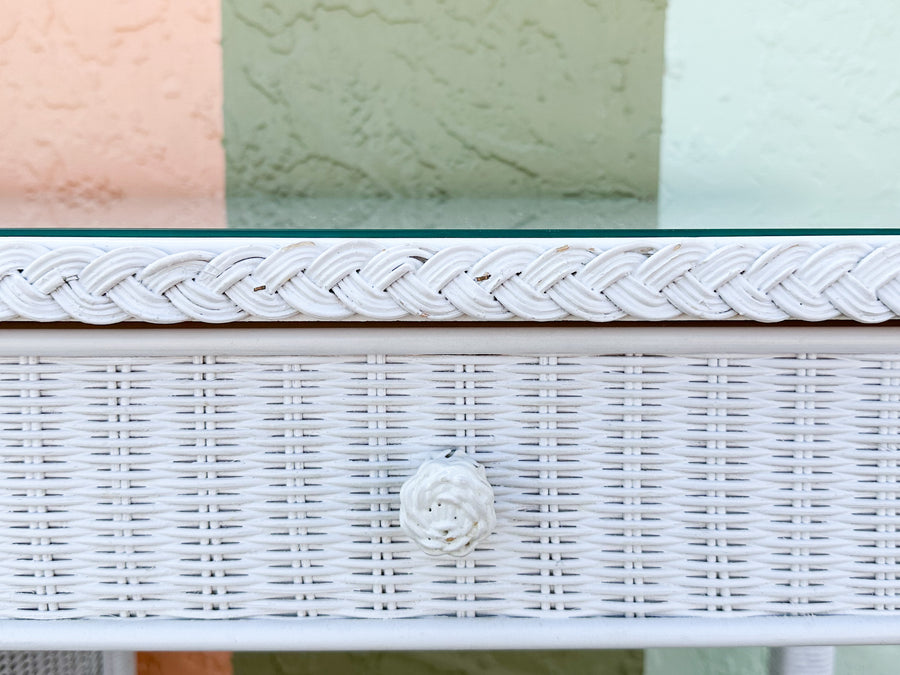 Braided Wicker Chic Desk