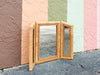 Tri Fold Rattan Mirror