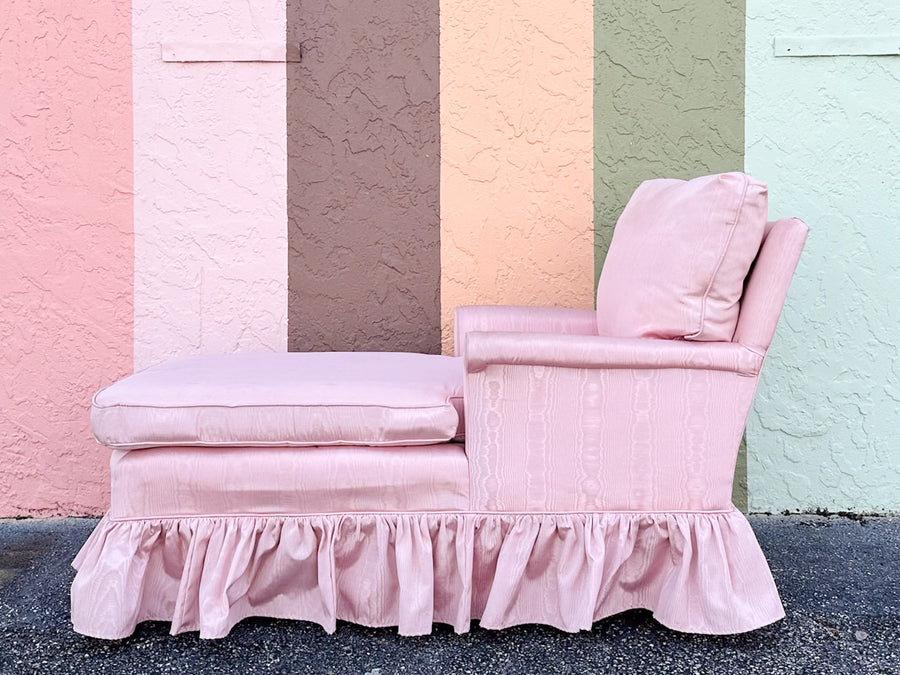 Pink Chic Satin Upholstered Chaise