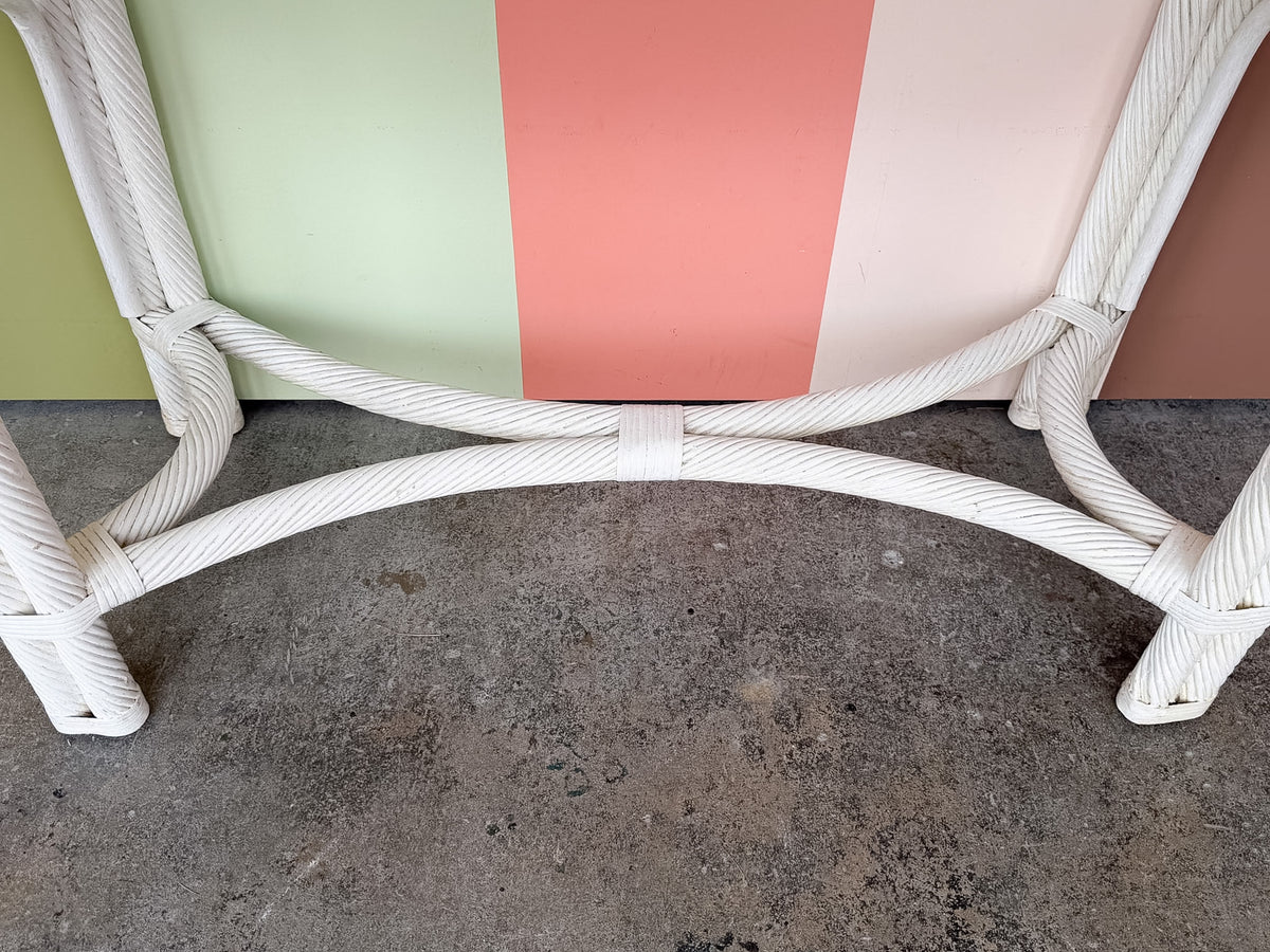 Pencil Reed Twisted Rattan Console