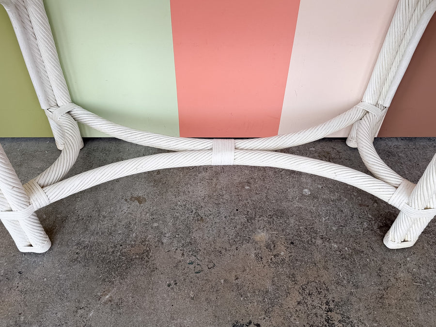 Pencil Reed Twisted Rattan Console