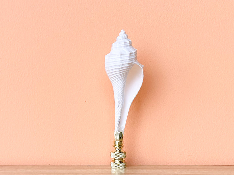 White Spindle Shell Finial