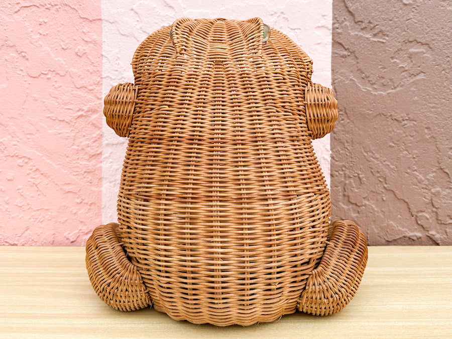 Wicker Frog Planter